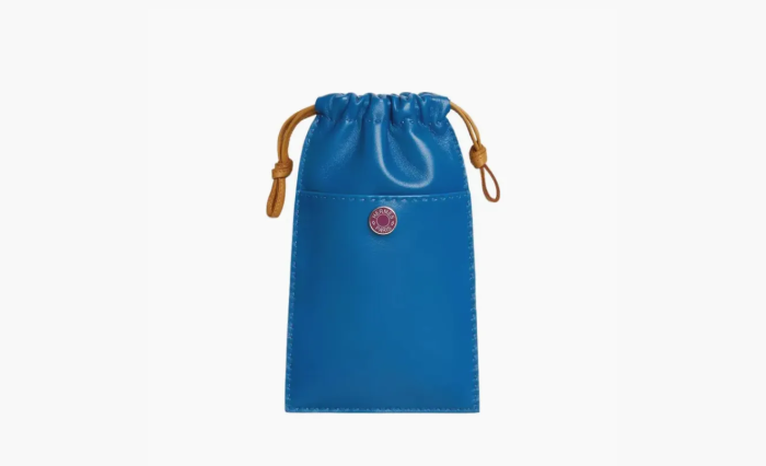 Hermès Pilo Milo Lambskin With Swift Calfskin Cell Phone Pouch Blue 