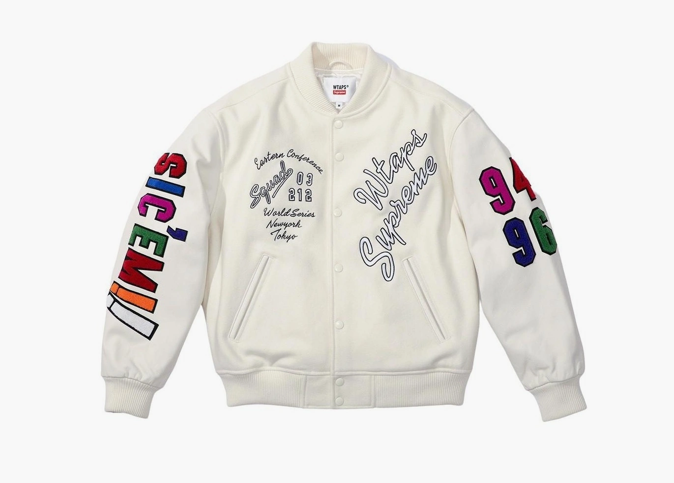 Supreme x WTAPS Varsity Jacket White  Supreme x WTAPS Varsity Jacket White