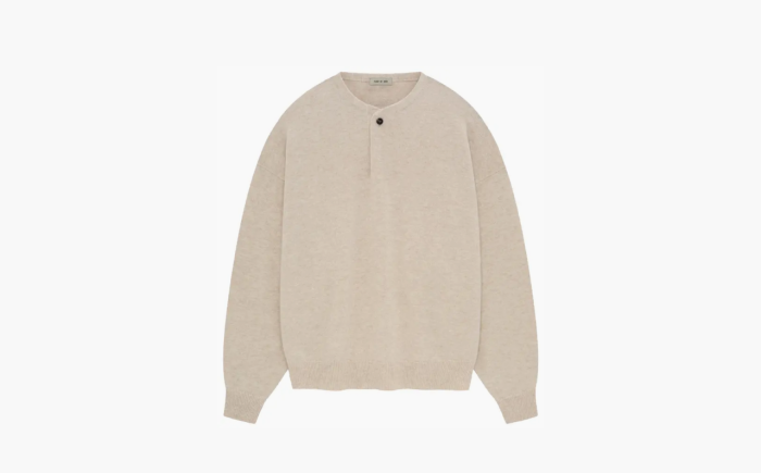 Fear of God Fine Knit Henley "Heather Beige" 