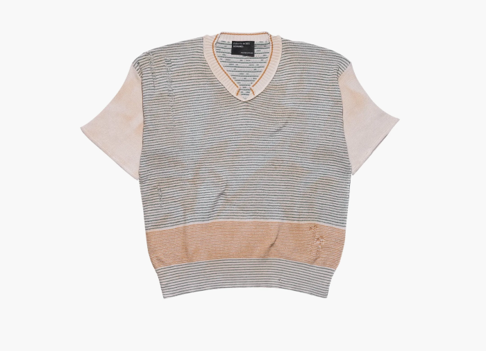 Enfants Riches Déprimés Here Comes Alice Aged V-Neck Sweater Ivory/Multicolor  Enfants Riches Déprimés Here Comes Alice Aged V-Neck Sweater Ivory/Multicolor