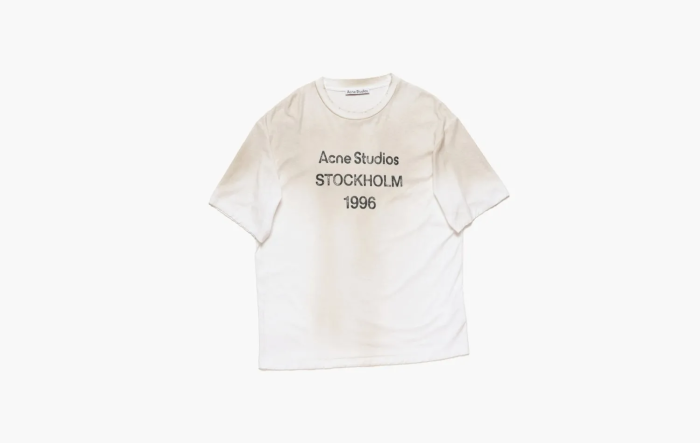 Acne Studios Logo T-shirt Relaxed Fit Dusty White  Acne Studios Logo T-shirt Relaxed Fit Dusty White