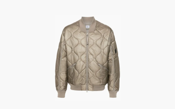 C.P. Company Liner Padded Bomber Jacket Brown 