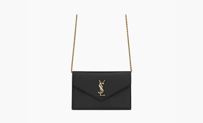 Saint Laurent Envelope logo-plaque shoulder bag Black 