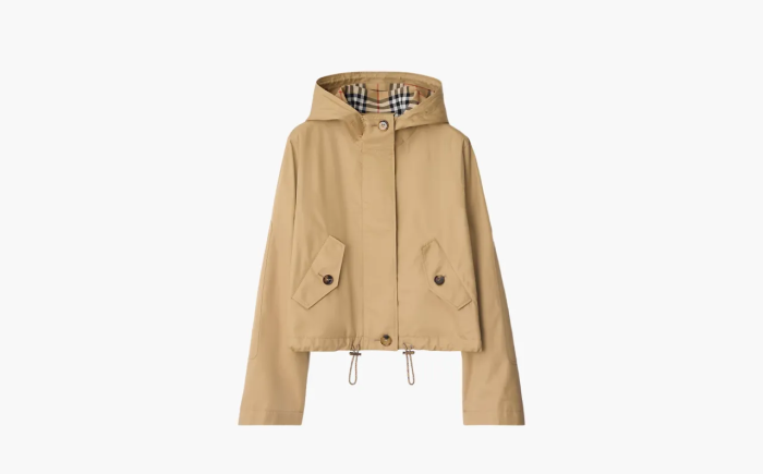 Burberry Short Gabardine Parka Brown  Burberry Short Gabardine Parka Brown