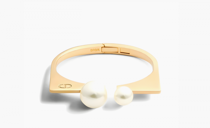 Dior Metal Resin Pearl Bangles WMNS "Gold" 