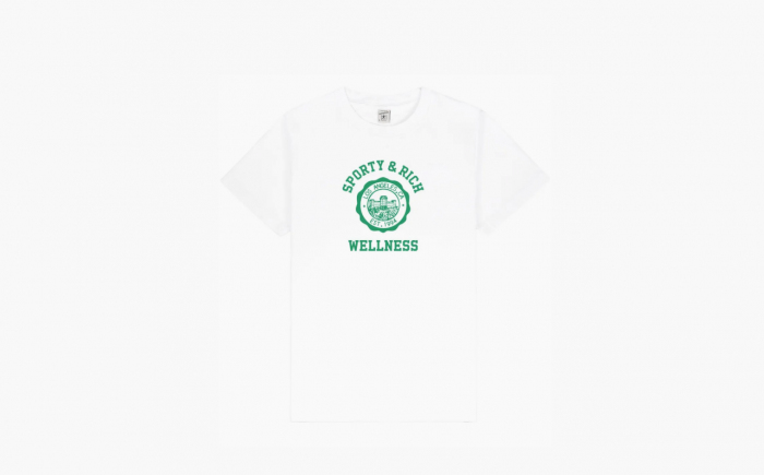 Sporty & Rich Emblem-print Cotton T-shirt "White" 