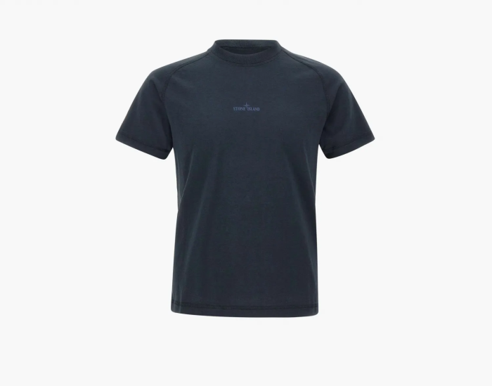 Stone Island Organic Cotton Jersey Slim fit T-Shirt Print Navy Blue 