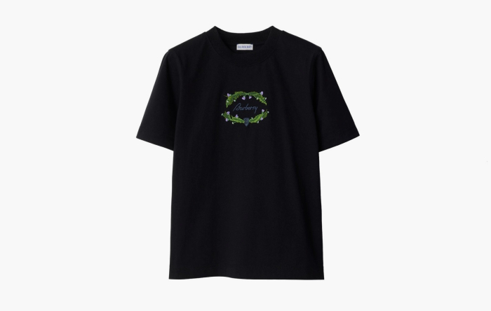 Burberry Thistle Logo Cotton T-shirt  "Coal" 