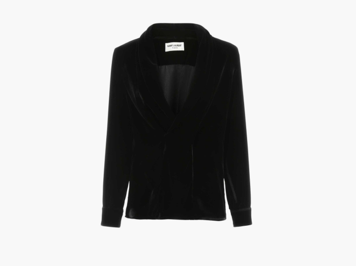 Saint Laurent Velvet Blouse Black  Saint Laurent Velvet Blouse Black