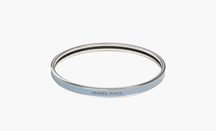 Hermès  Enamel Bangles Unisex Silver 