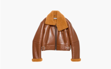 Acne Studios Shearling Biker Jacket Brown 