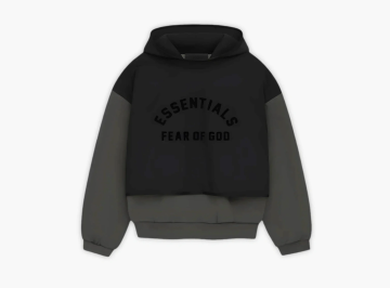 Fear of God Essentials Nylon Fleece Hooded Sweater Ink/Jet Black 