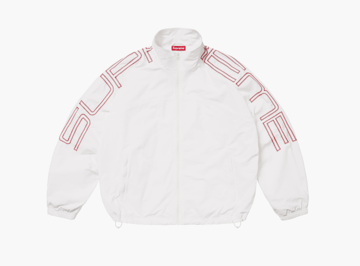 Supreme Spellout Embroidered Track Jacket  "White" 