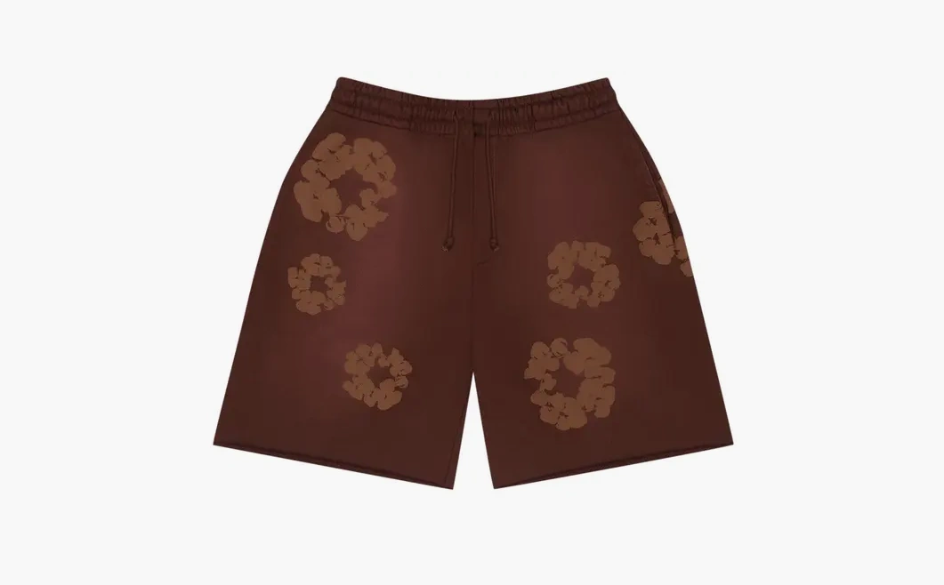 Denim Tears Mono Cotton Wreath Sweat Shorts Brown  Denim Tears Mono Cotton Wreath Sweat Shorts Brown