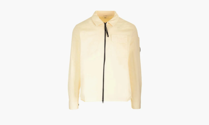 C.P. Company Zip Up Collared Shirt Natural  C.P. Company Zip Up Collared Shirt Natural