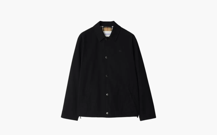 Burberry Gabardine Coach Jacket Black  Burberry Gabardine Coach Jacket Black