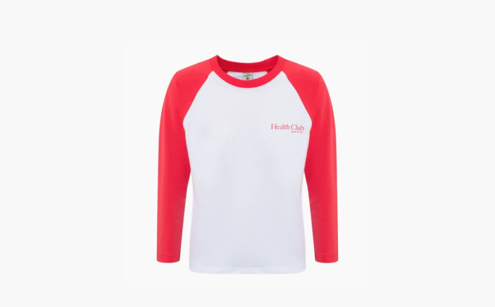 Sporty & Rich Health Club Baseball T-shirt WMNS Red White 