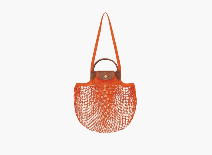 Longchamp Le Pliage Filet Top Handle Bag  "Orange" 