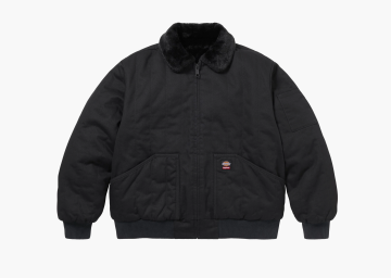 Supreme x Dickies Reversible Quilted Faux Fur Work Jacket Black 