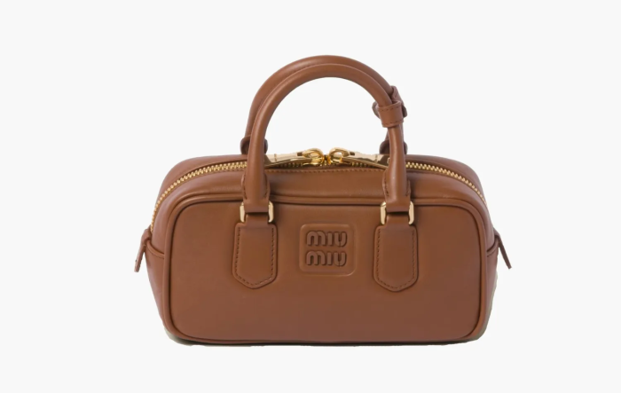 Miu Miu Arcadie Leather Bag Cognac 