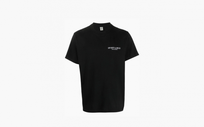 Sporty & Rich logo-print Cotton T-shirt "Black" 