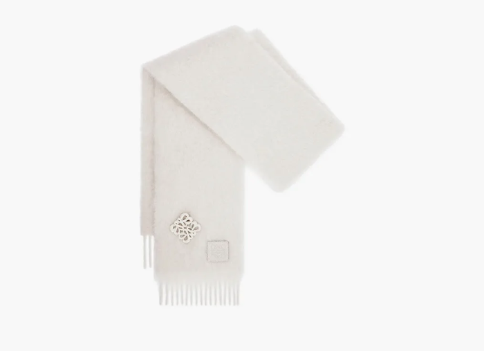 Loewe Mohair-Blend Scarf White 