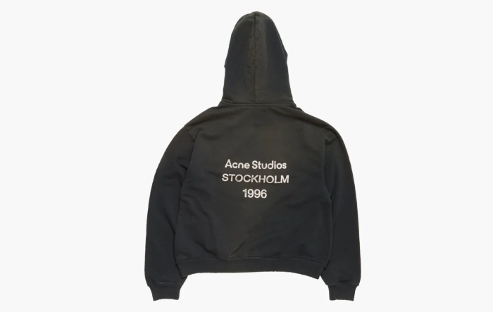 Acne Studios Back Logo Garment Dyed Hoodie Black  Acne Studios Back Logo Garment Dyed Hoodie Black