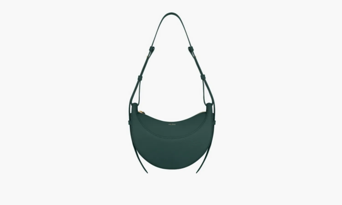 Polene Numero Dix Monochrome Green Textured Leather 