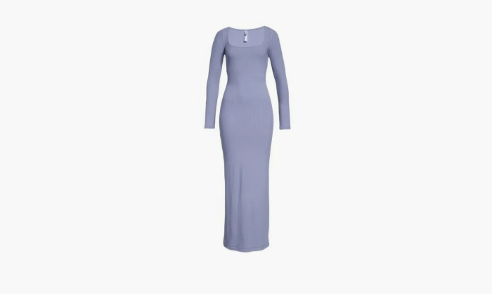 SKIMS Soft Lounge Long Sleeve Dress Blue  SKIMS Soft Lounge Long Sleeve Dress Blue