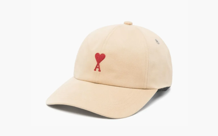 AMI Paris Ami De Coeur Embroidery Cap Beige  AMI Paris Ami De Coeur Embroidery Cap Beige