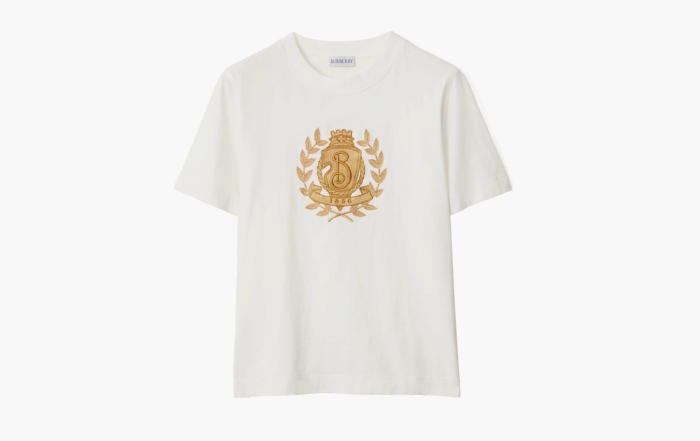 Burberry B Crest Cotton T-shirt  "Chalk" 