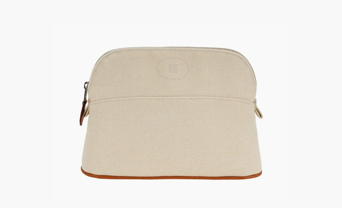 HERMES Bolide Canvas Canvas Bag Storage Bag White 
