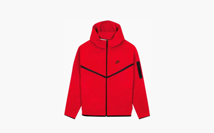 Nike Tech Full Zip Windrunner Hoodie Gym Red/Black 