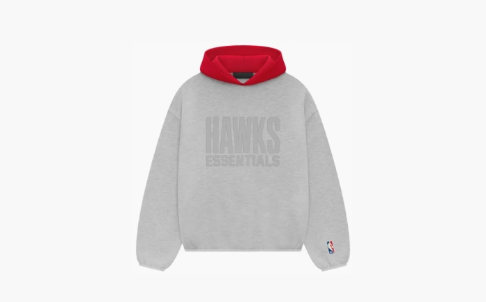 Fear of God Essentials x NBA Atlanta Hawks Hoodie "Grey Red" 
