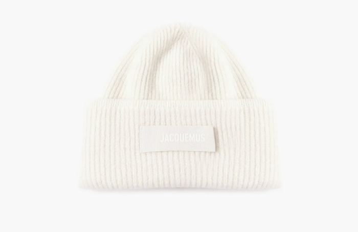 Jacquemus Le Bonnet Gros Grain Beanie White  Jacquemus Le Bonnet Gros Grain Beanie White
