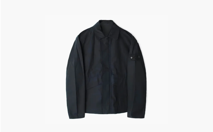 Stone Island Ghost Logo Appliquéd Cotton Overshirt Men Black 