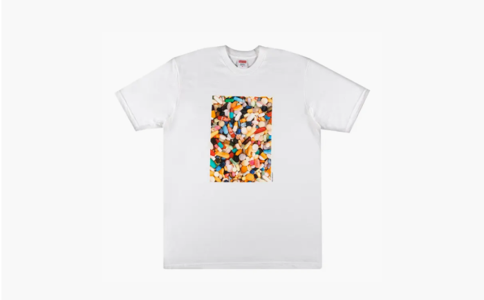Supreme FW20 Pills Tee Heather White  Supreme FW20 Pills Tee Heather White