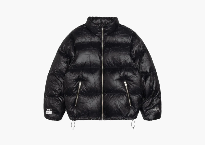 Stussy Wrinkled Nylon Down Puffer Black  Stussy Wrinkled Nylon Down Puffer Black
