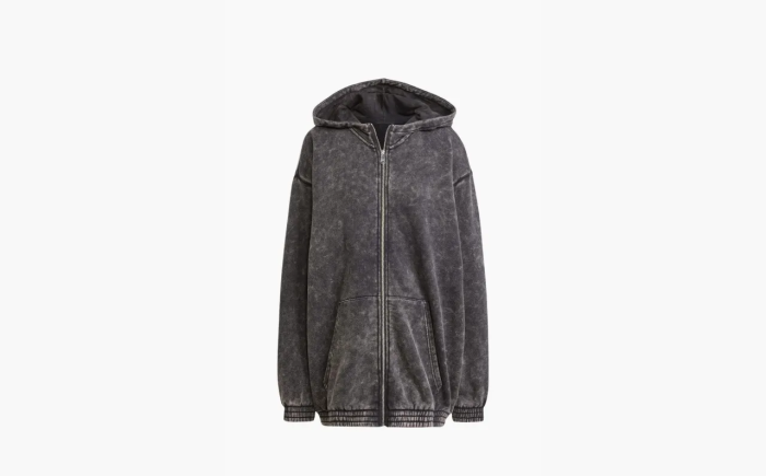 Adidas originals Acid-Washed OVERSIZED ZIP HOODIE Black 