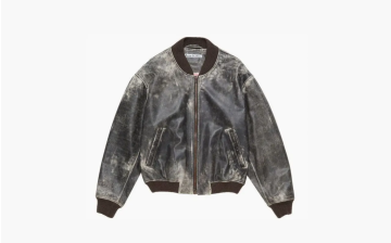 Acne Studios Bleached Leather Jacket Grey 