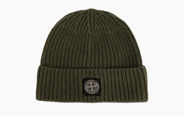  Stone Island Ribbed Beanie Green 