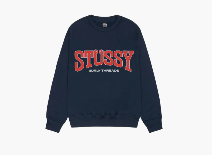Stussy Burly Threads Crew  "Navy" 