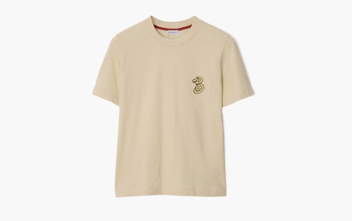 Burberry B Snake Cotton T-shirt  "Nutmeg" 
