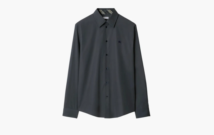 Burberry Slim Fit Cotton Shirt  Indigo 