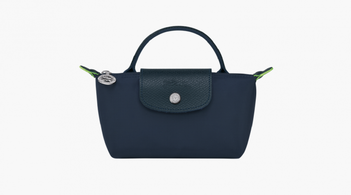 Longchamp Le Pliage Green Handle Pouch "Blue Navy" 