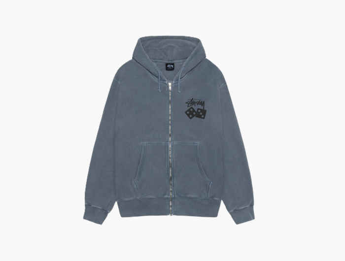 Stussy Dice Zip Hoodie Pigment Dyed "Navy" 