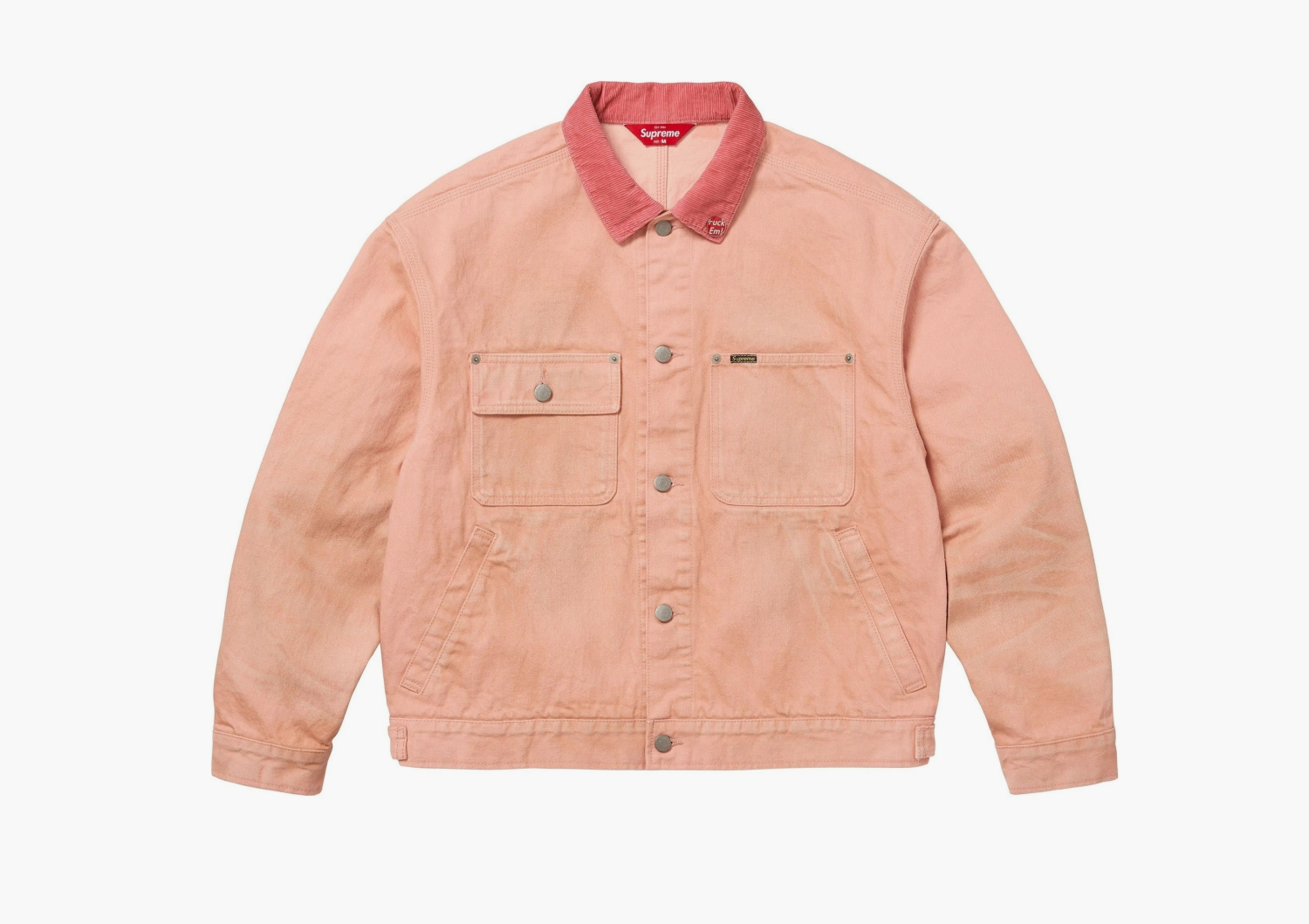 Supreme Distressed Selvedge Trucker Jacket Washed Pink  Supreme Distressed Selvedge Trucker Jacket Washed Pink