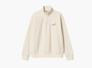 Carhartt WIP Half Zip American Script Sweatshirt Natural 