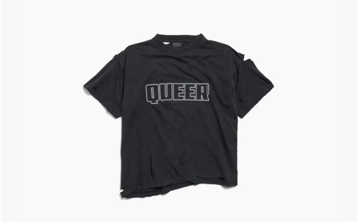 Balenciaga Queer Typo Boxy T-Shirt Black 