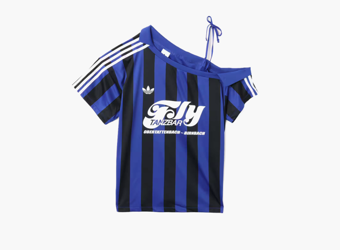 Adidas Originals Off Shoulder Jersey  T-shirt  "Semi Lucid Blue/Black" 